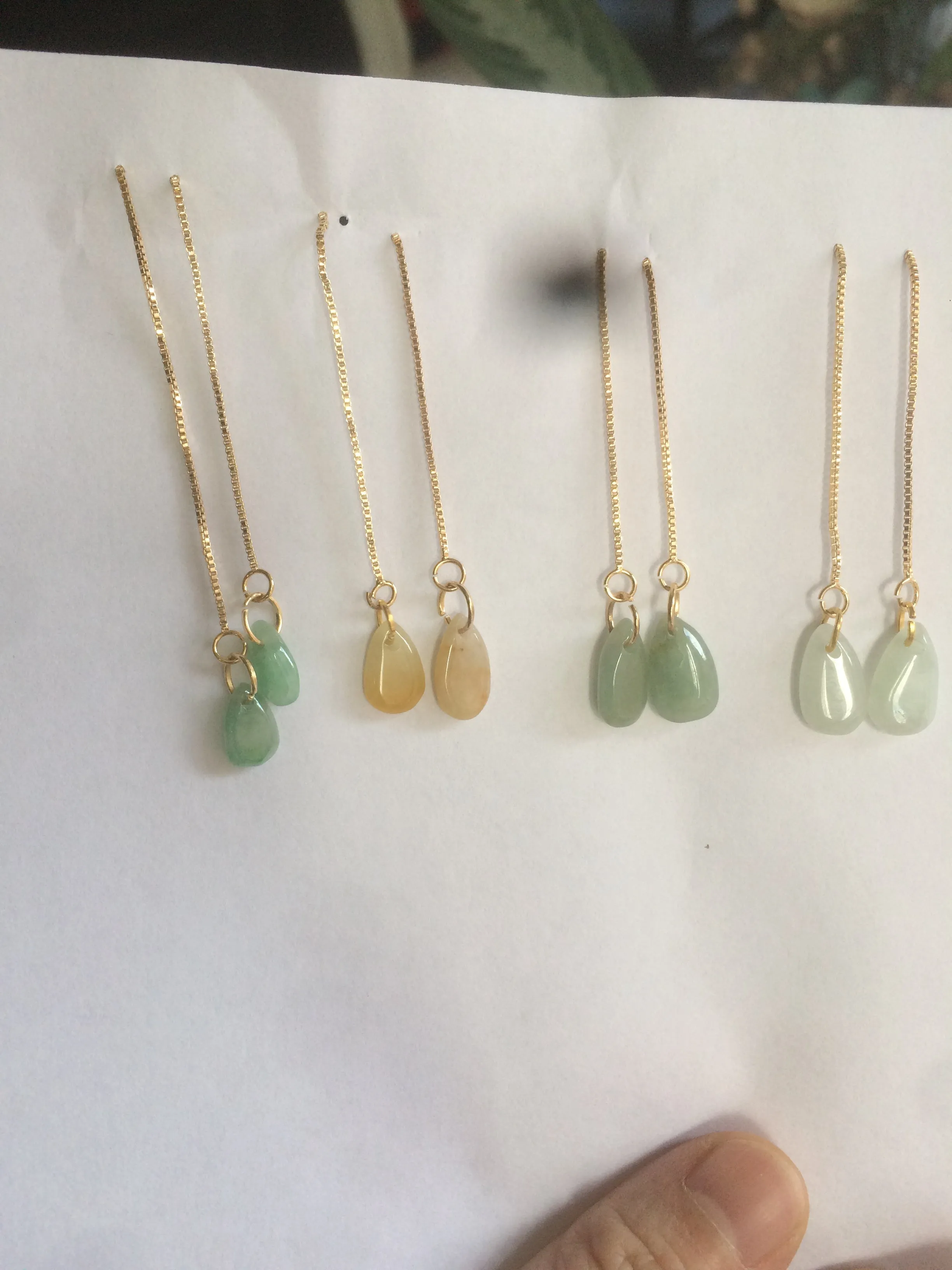 100% Natural sunflower seeds dangling jadeite Jade earring AB51 (Add on item. No sale individually)