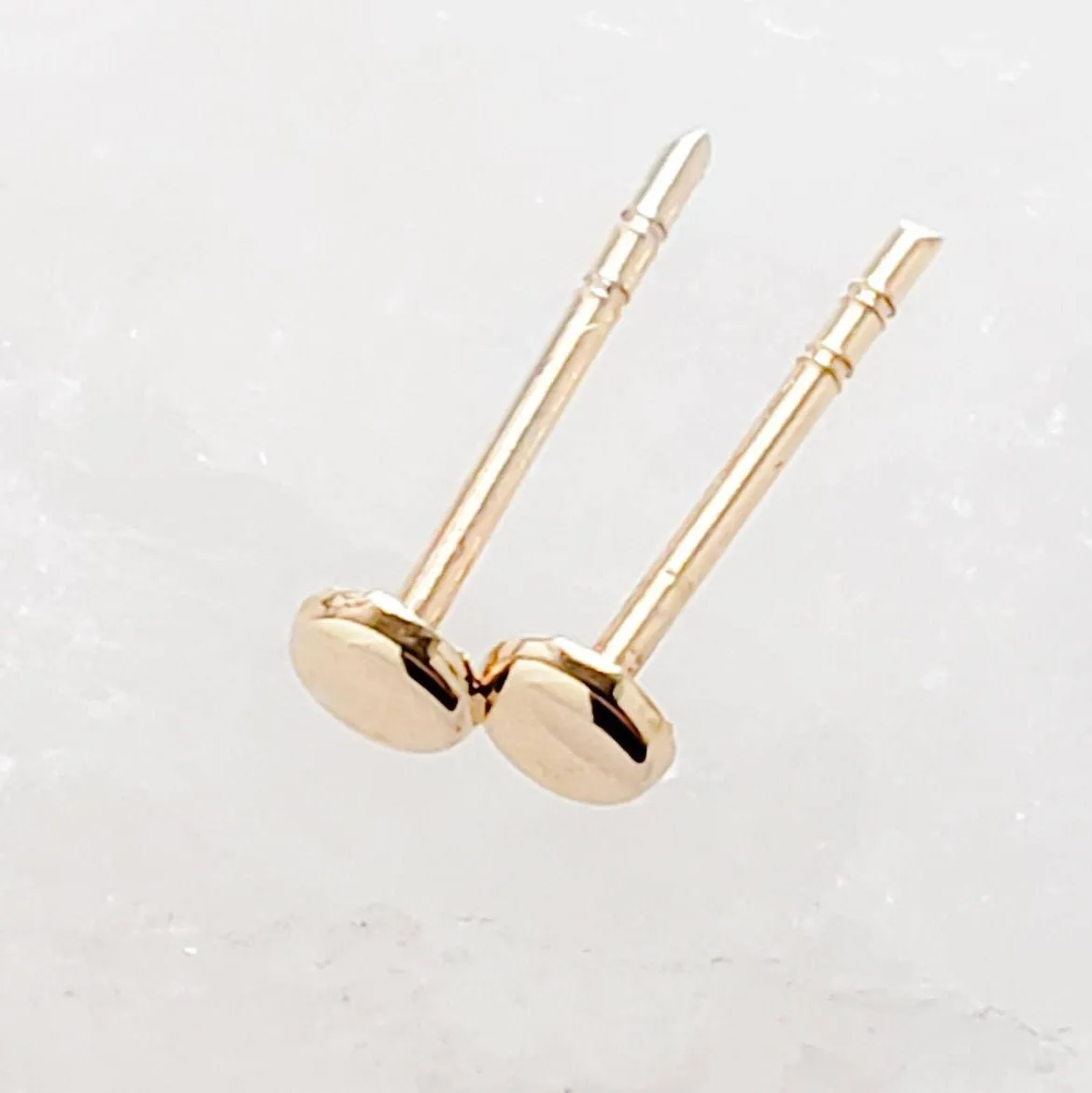 14K Gold Disc Studs