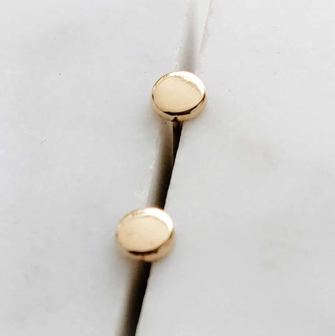 14K Gold Disc Studs