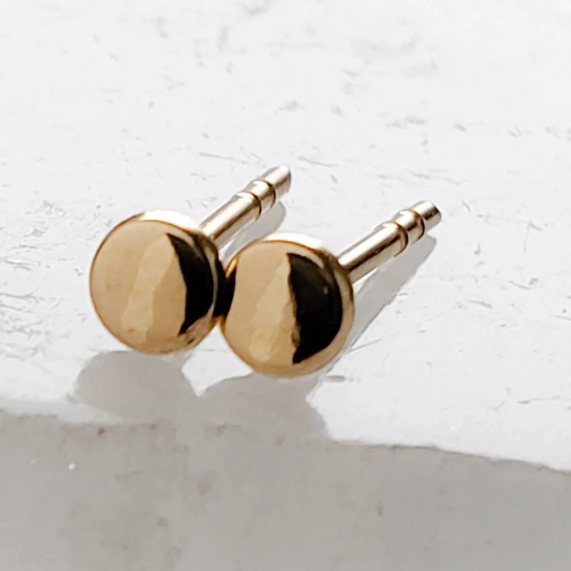 14K Gold Disc Studs