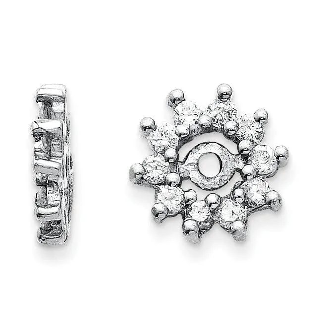 14k White Gold 1/3 Carat Diamond Earring Jackets