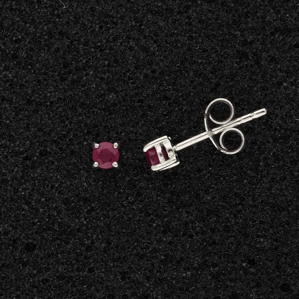 18ct White Gold Ruby Stud Earrings