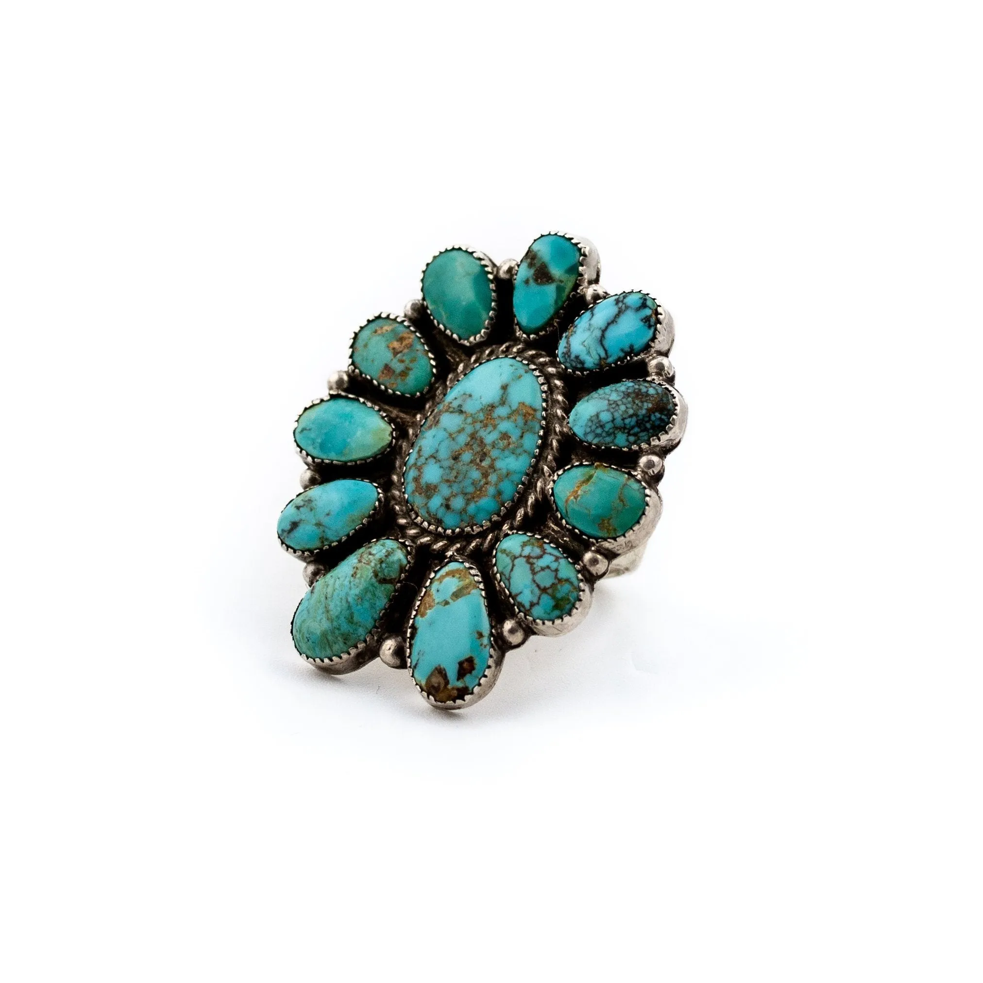 1970s Cluster Turquoise Ring