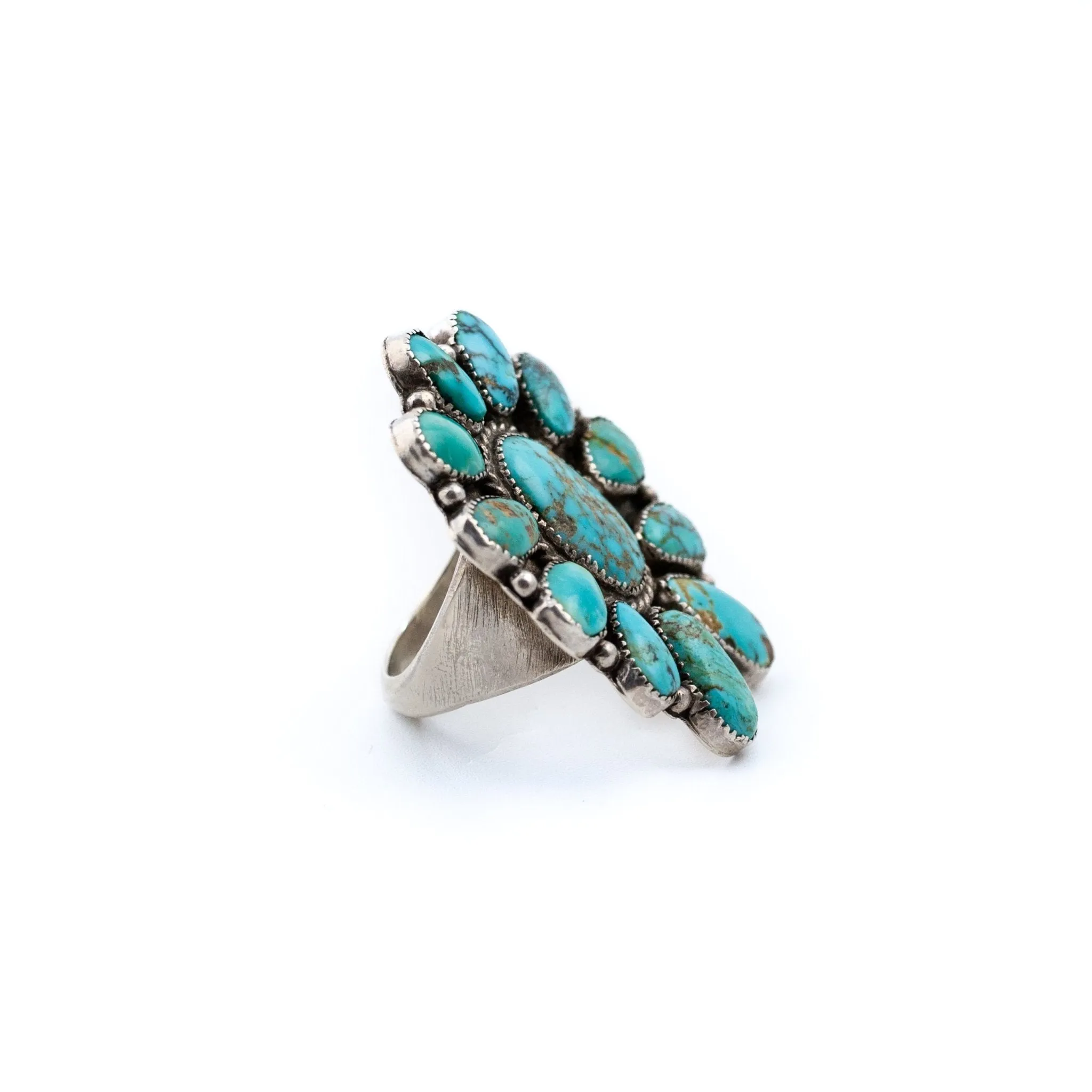 1970s Cluster Turquoise Ring