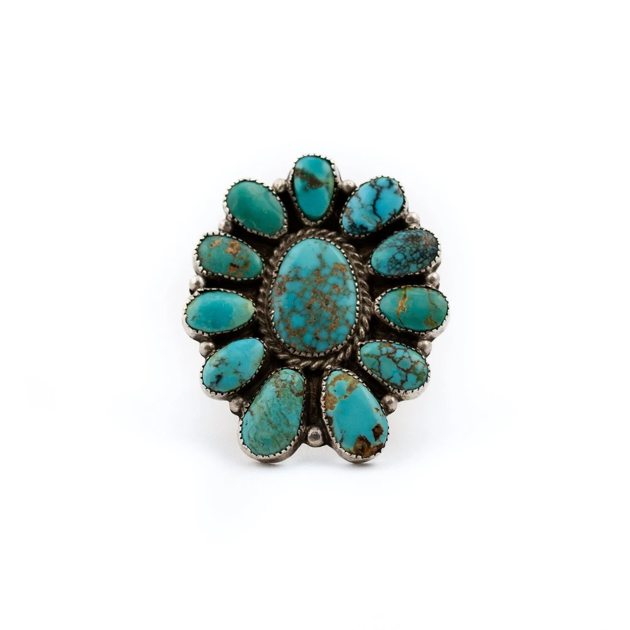 1970s Cluster Turquoise Ring