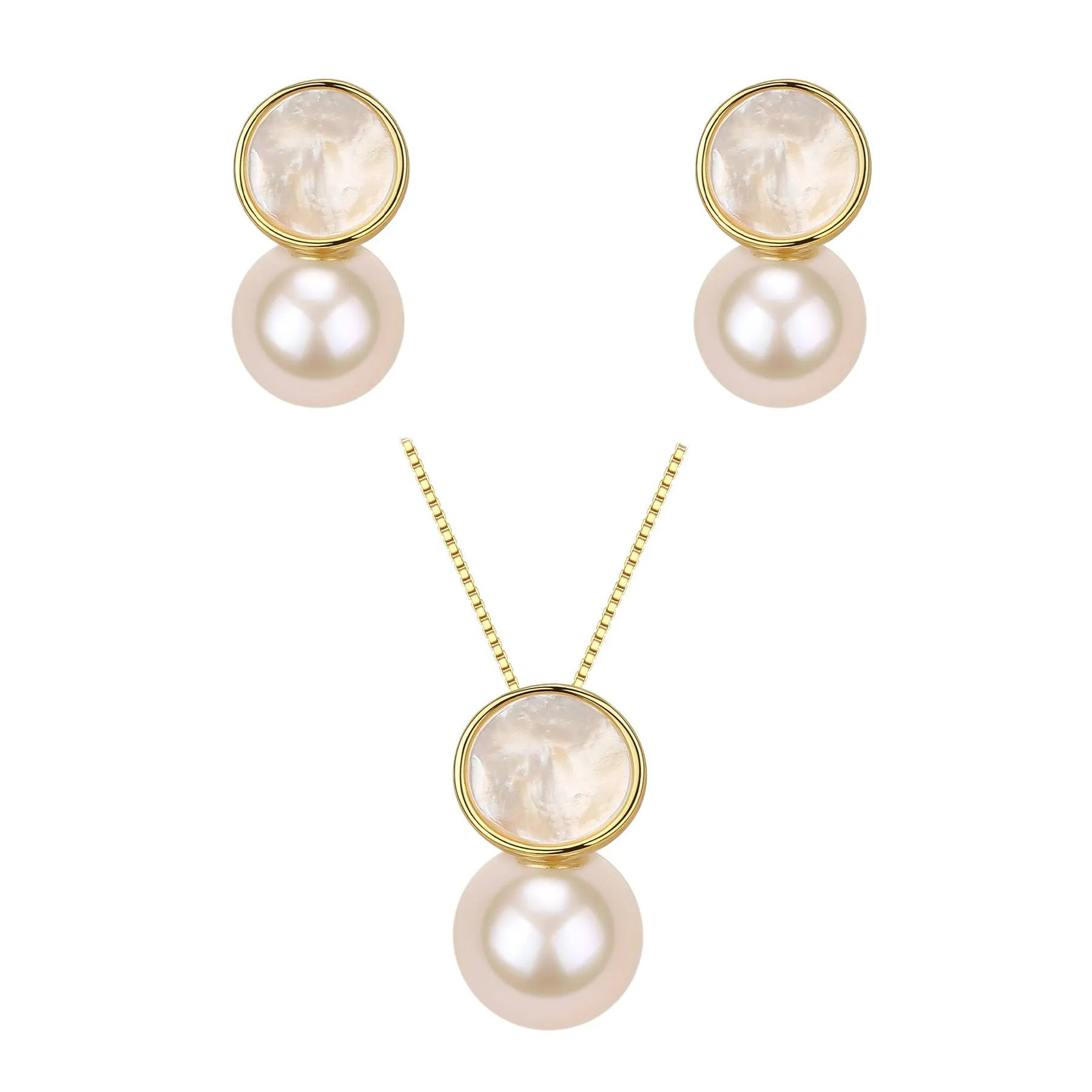 8-9mm Freshwater Petal & Mother of Pearl Set