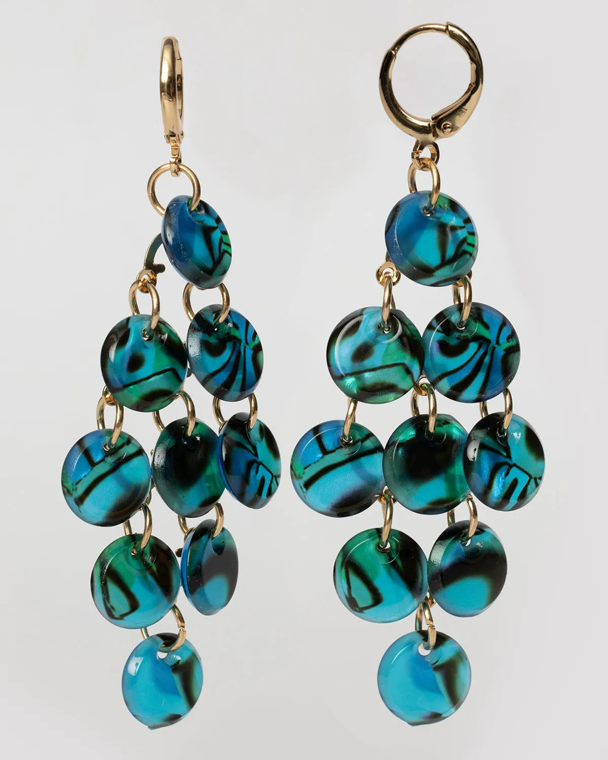 Abalone Blue Cascade Earrings Coastal Cowgirl