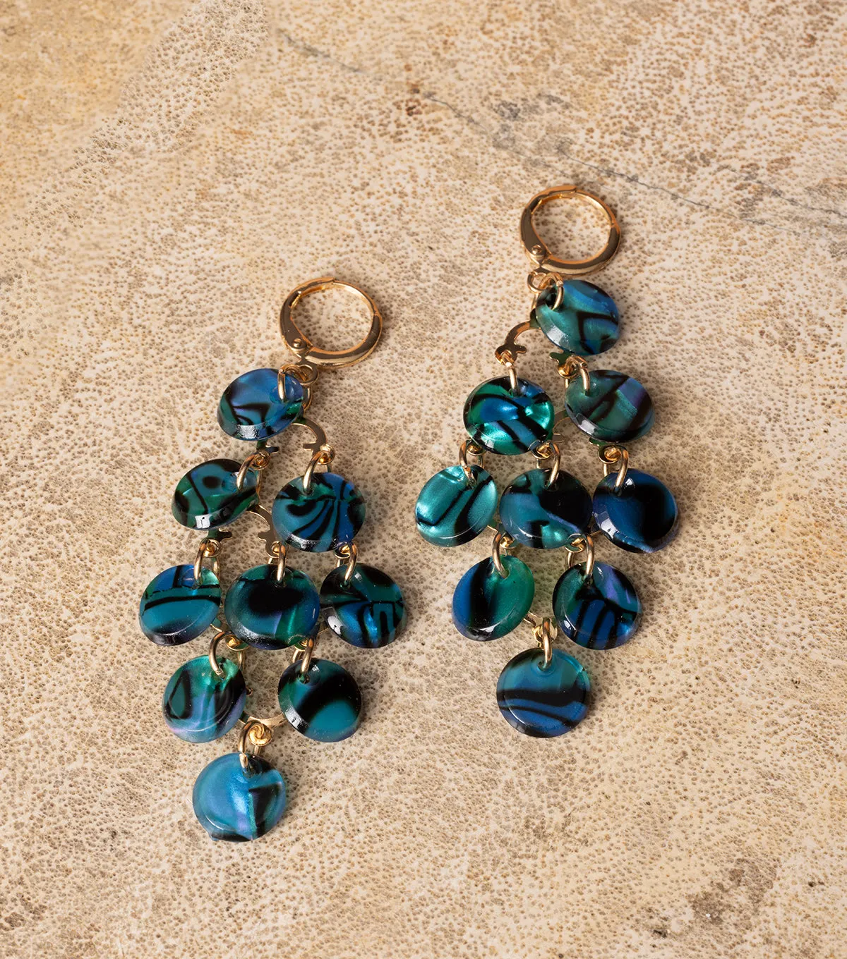 Abalone Blue Cascade Earrings Coastal Cowgirl