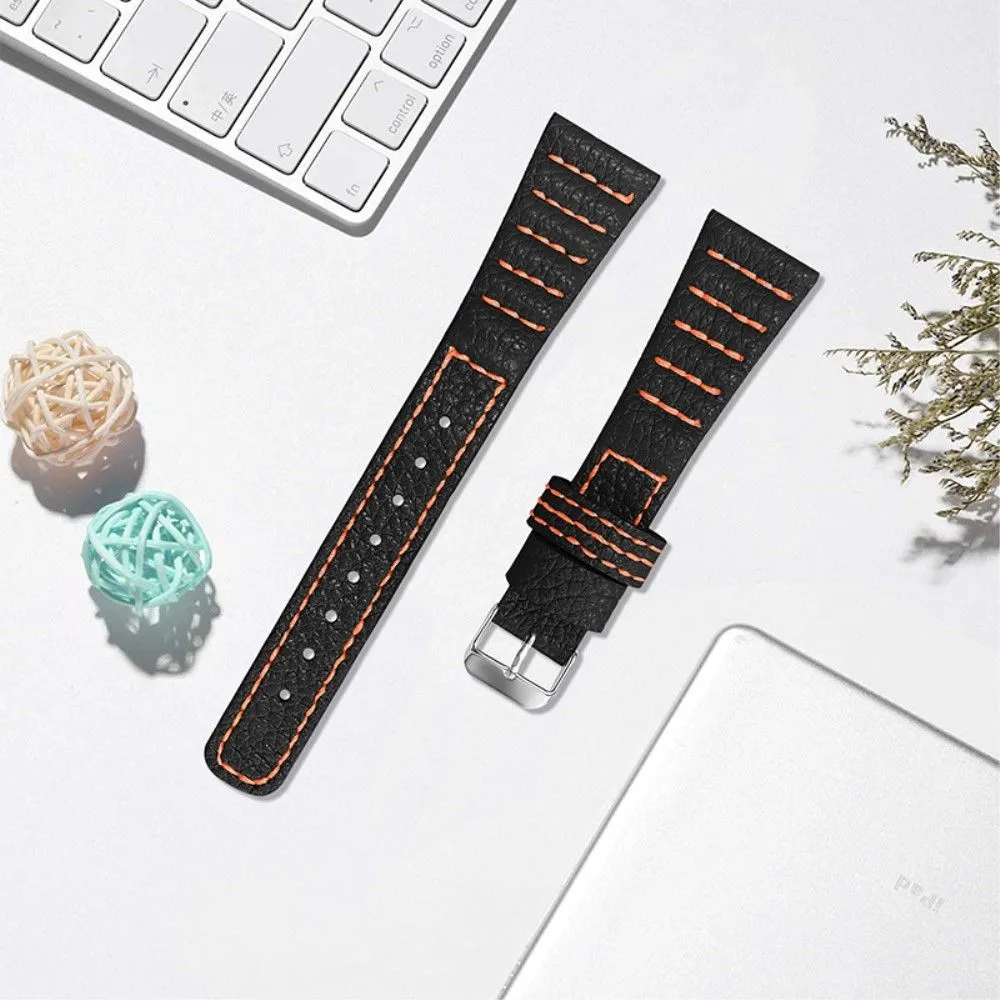 Amazfit Bip S / GTR 42mm Top Layer genuine leather watch strap - Black