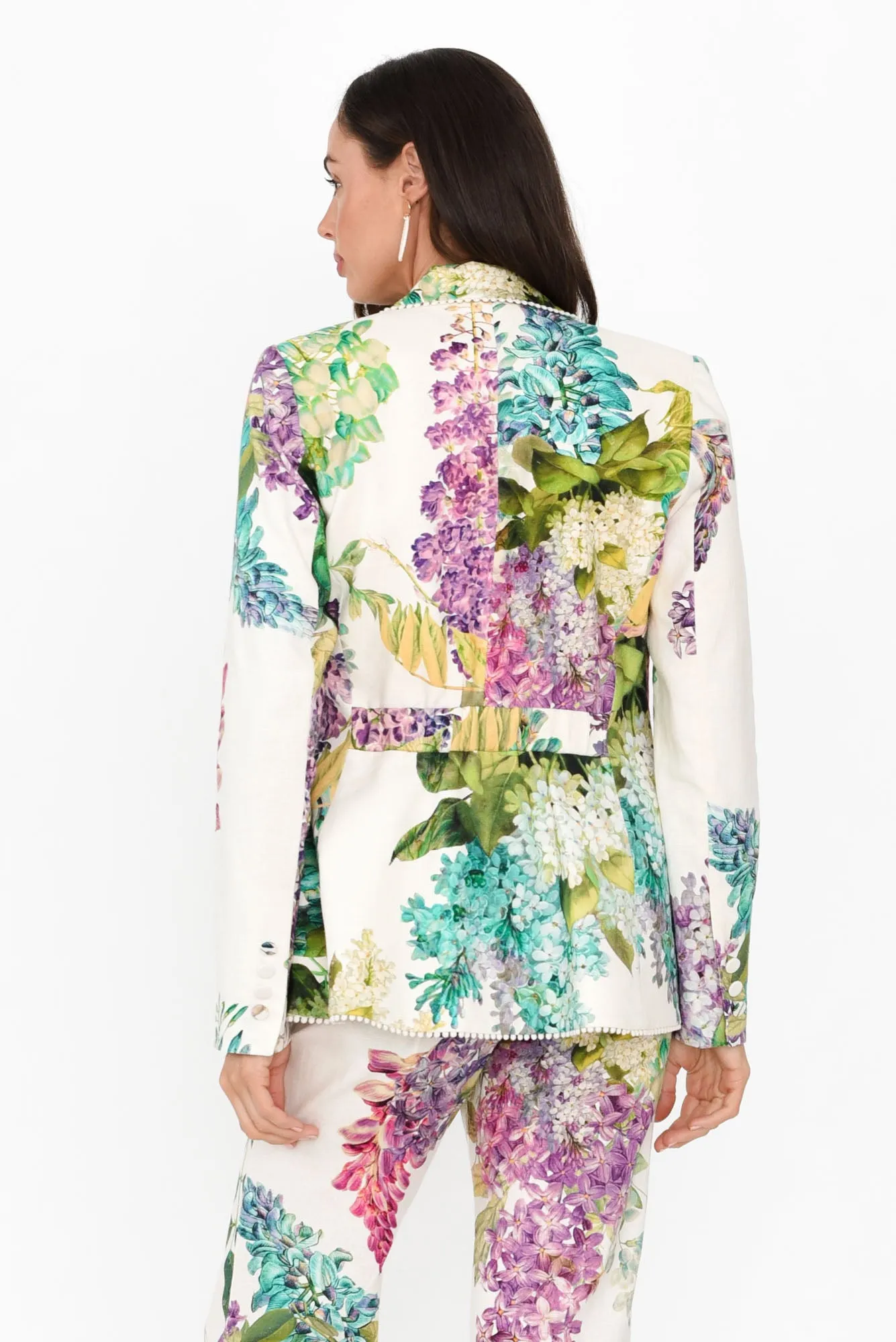 Bahia Wisteria Alba Linen Blend Blazer