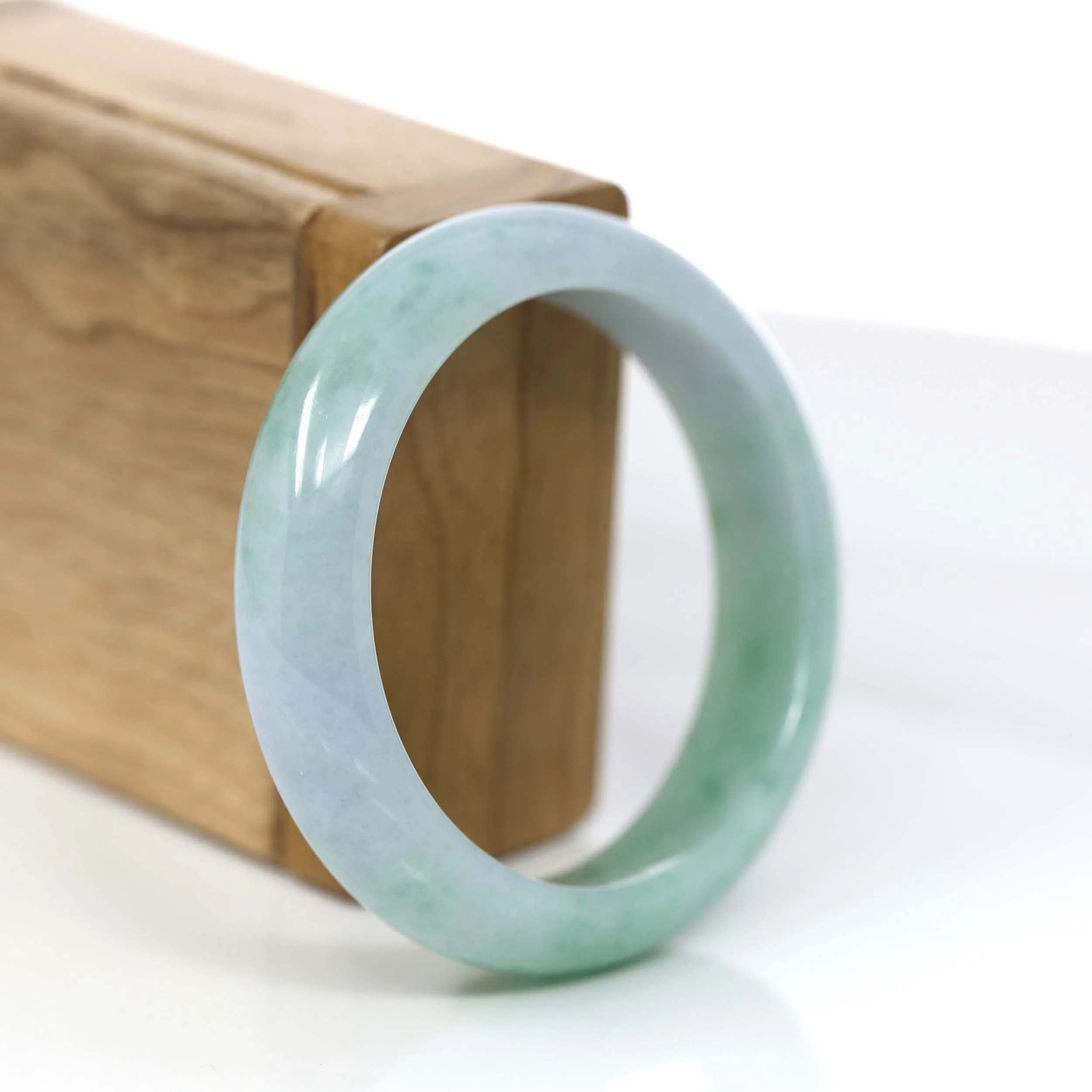 Baikalla™ "Classic Bangle" Genuine Jadeite Jade Green Bangle Bracelet (54.62mm)#928