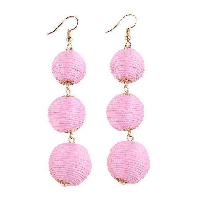 Ball Layer Color Drop Dangle Earrings