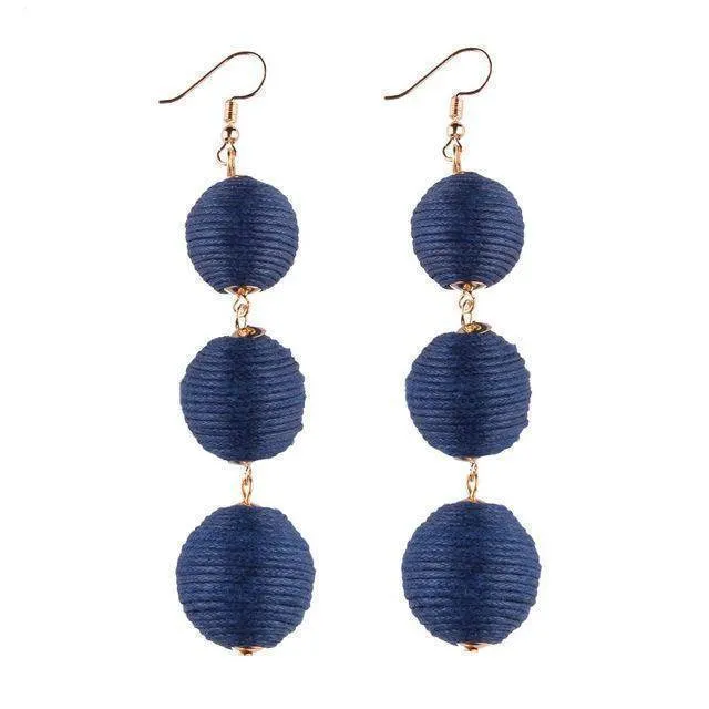 Ball Layer Color Drop Dangle Earrings