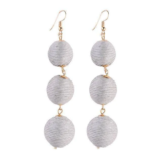 Ball Layer Color Drop Dangle Earrings