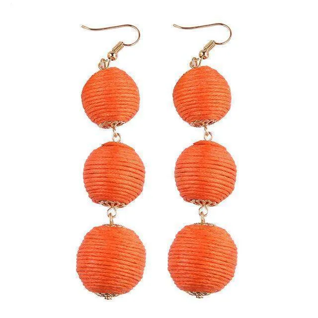 Ball Layer Color Drop Dangle Earrings