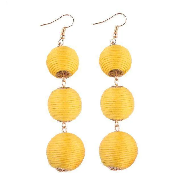 Ball Layer Color Drop Dangle Earrings