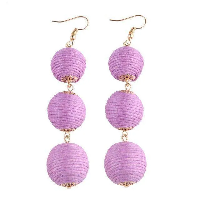 Ball Layer Color Drop Dangle Earrings