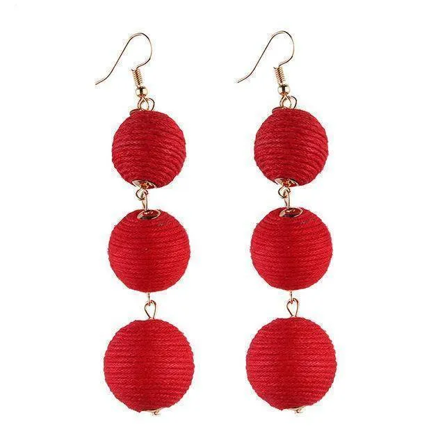 Ball Layer Color Drop Dangle Earrings