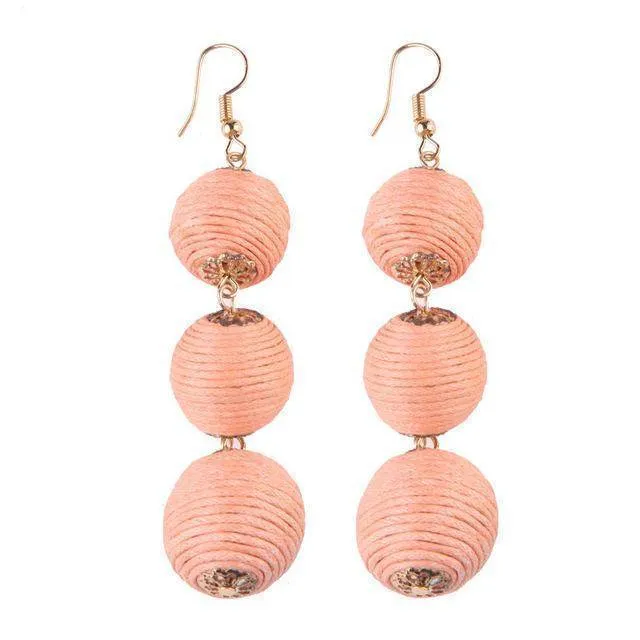 Ball Layer Color Drop Dangle Earrings