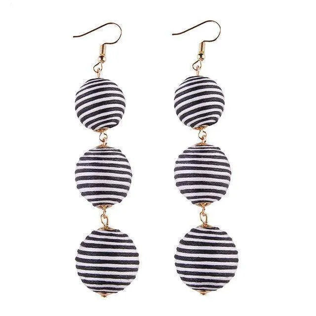 Ball Layer Color Drop Dangle Earrings