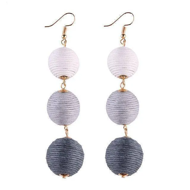 Ball Layer Color Drop Dangle Earrings