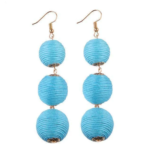 Ball Layer Color Drop Dangle Earrings