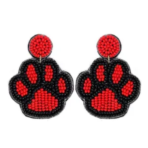 Black and Red Beaded Paw