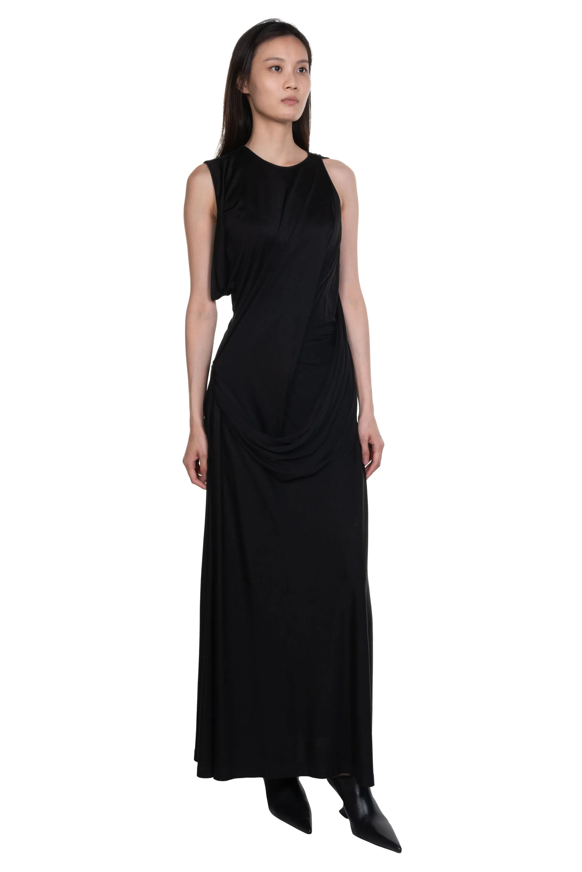 Black Drape Detail Dress