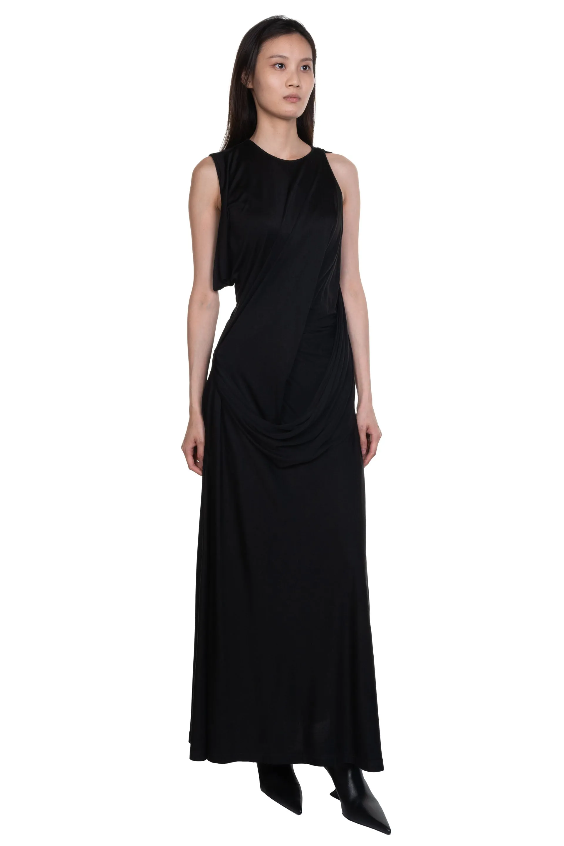 Black Drape Detail Dress