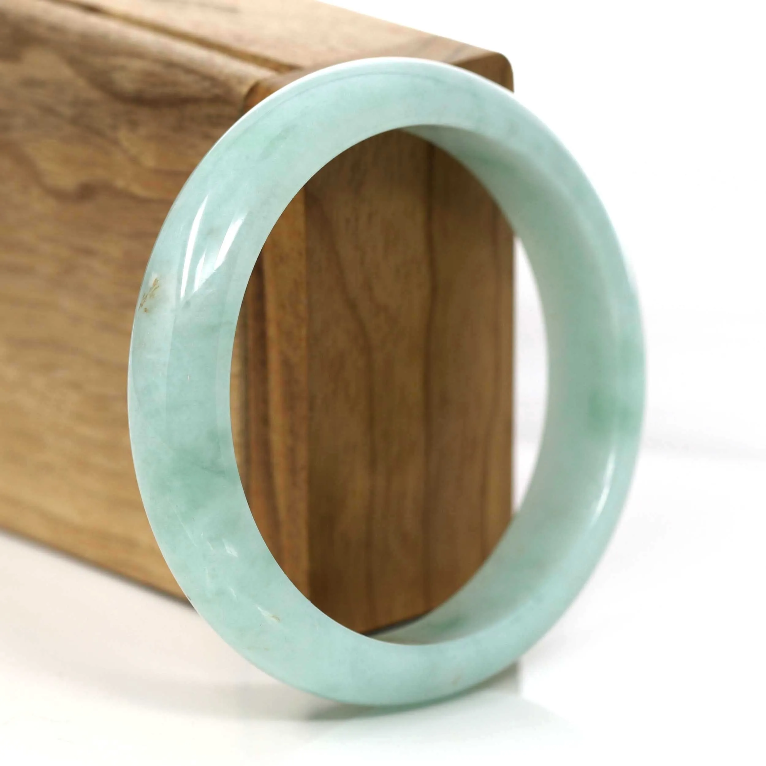 Blue- Green Natural Burmese Jadeite Jade Bangle (57.81 mm) #661