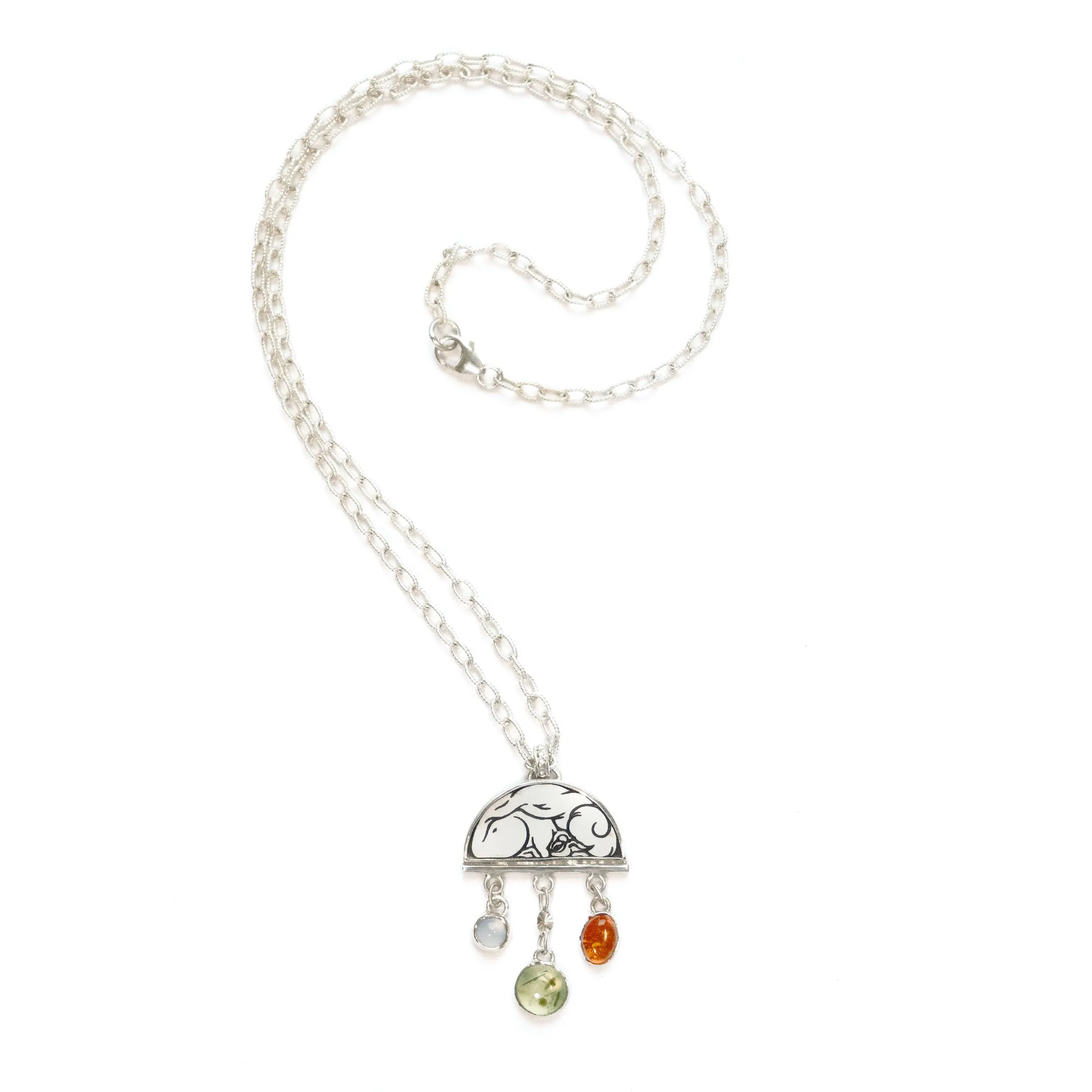 BOMBELLI . SUPER .  Half Moon Jewel Drop Pendant