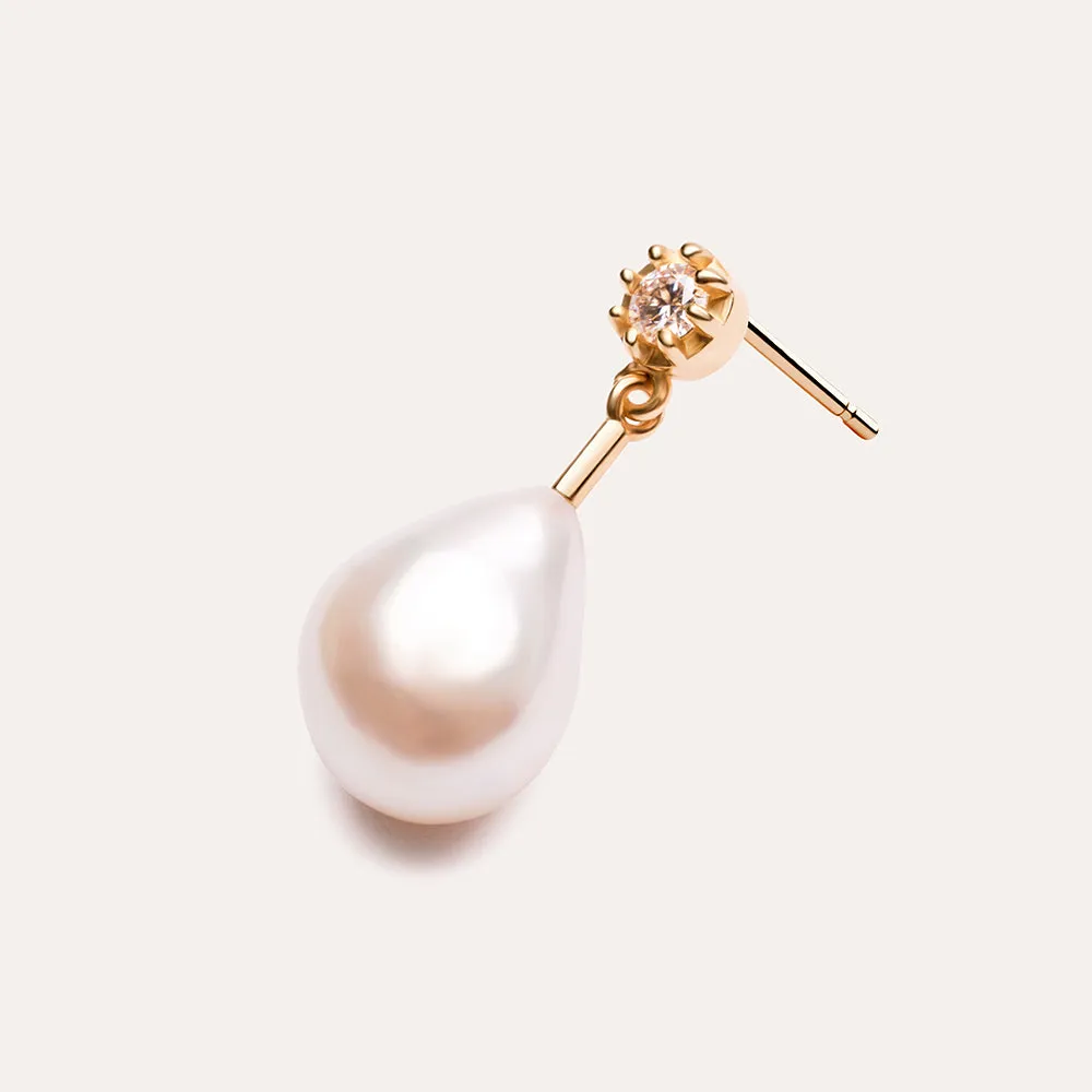 Brilliance Baroque Pearl Earrings in 14kt Gold Over Sterling Silver