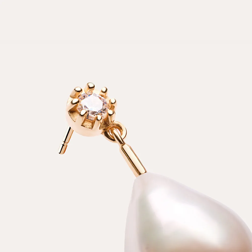 Brilliance Baroque Pearl Earrings in 14kt Gold Over Sterling Silver