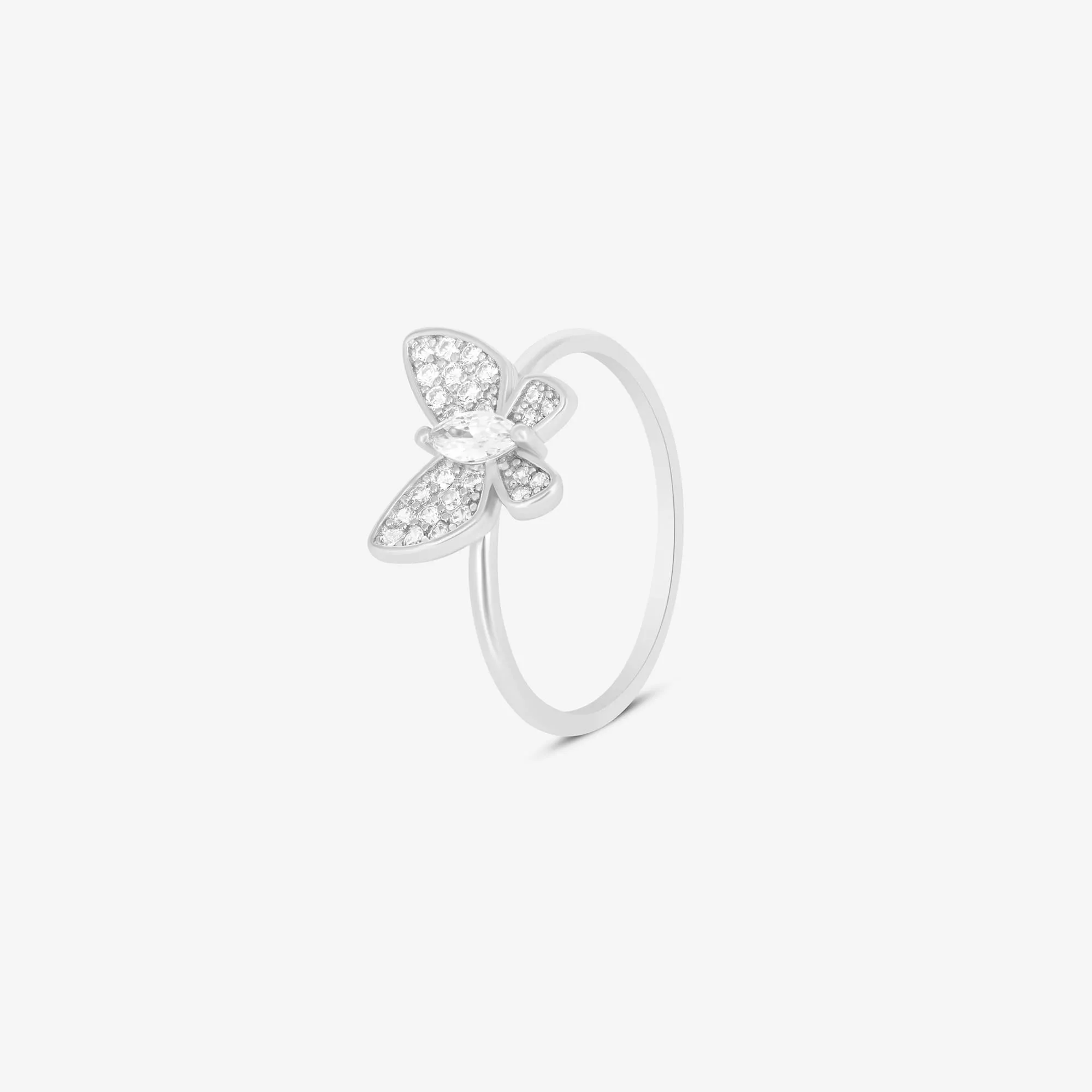 Butterfly Serenity Silver Ring