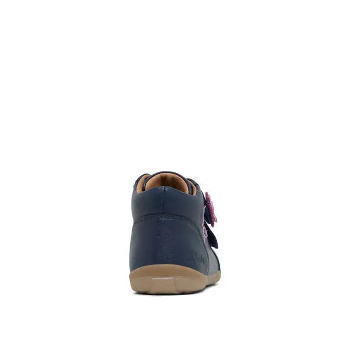 Clarks Kids Manuela  Leather Boot Navy