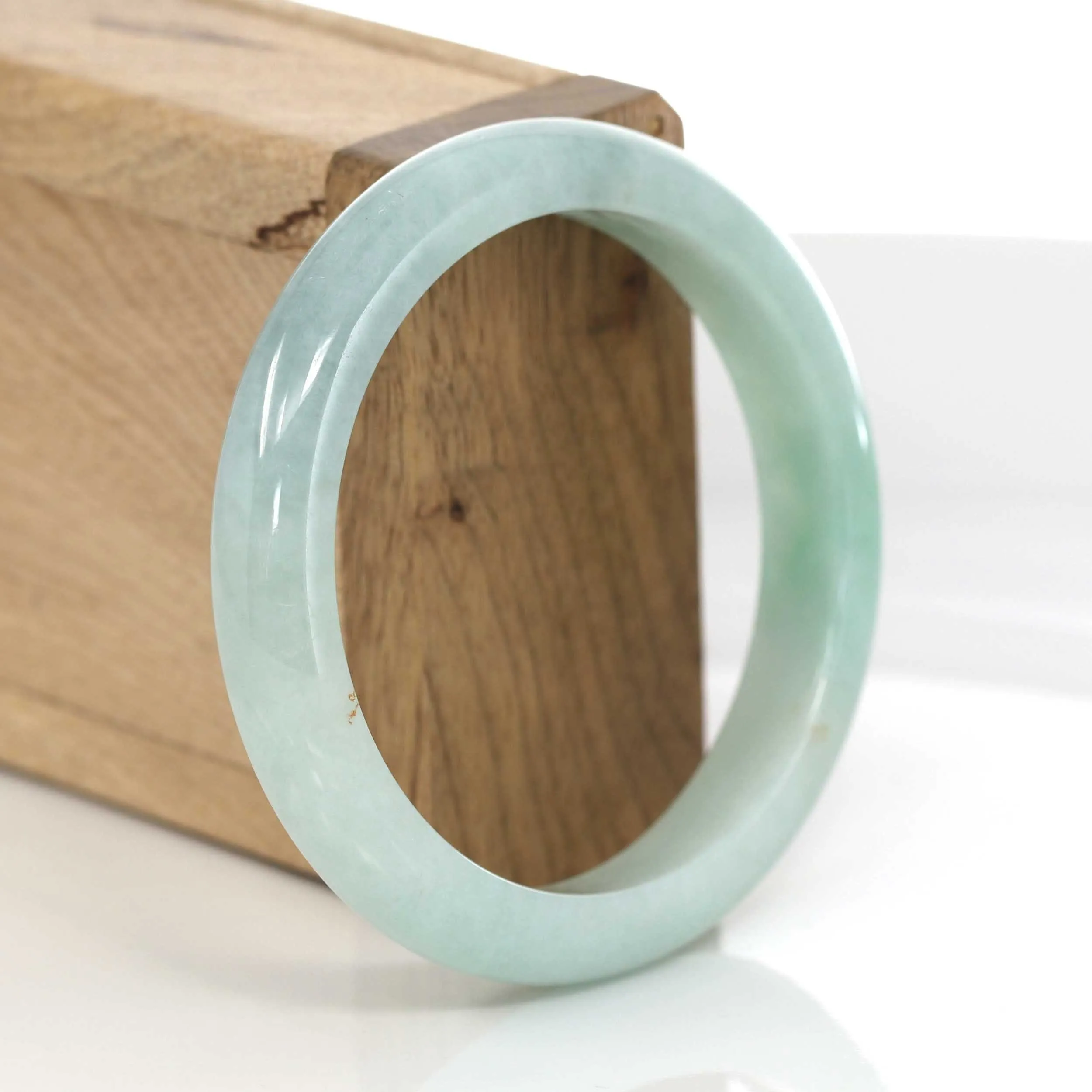 Classic Blue- Green Genuine Jadeite Jade Bangle (56.42 mm) #621