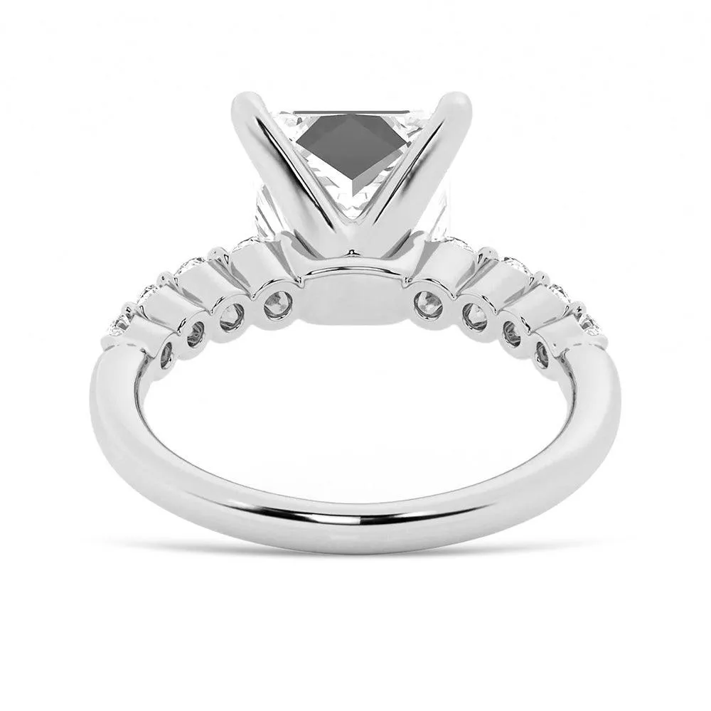 Classic Shared-Prong Princess Cut Moissanite Engagement Ring