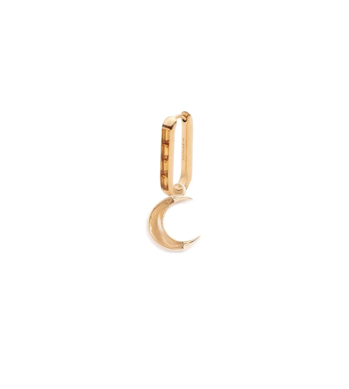 Crescent - Karma : Baguette Champagne Citrine Fob Earring