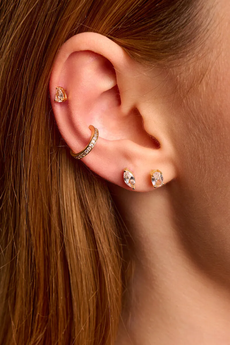 Dainty Oval Stud Earrings