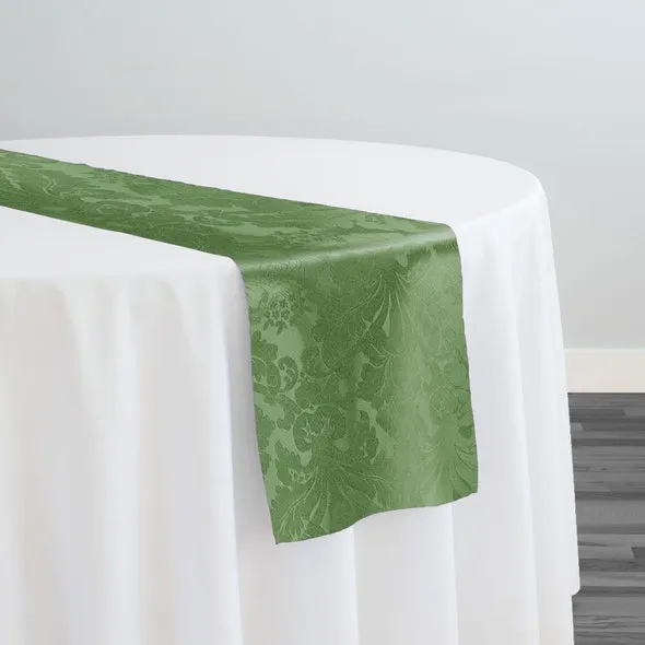 Damask Poly Table Runner in Sage 1152