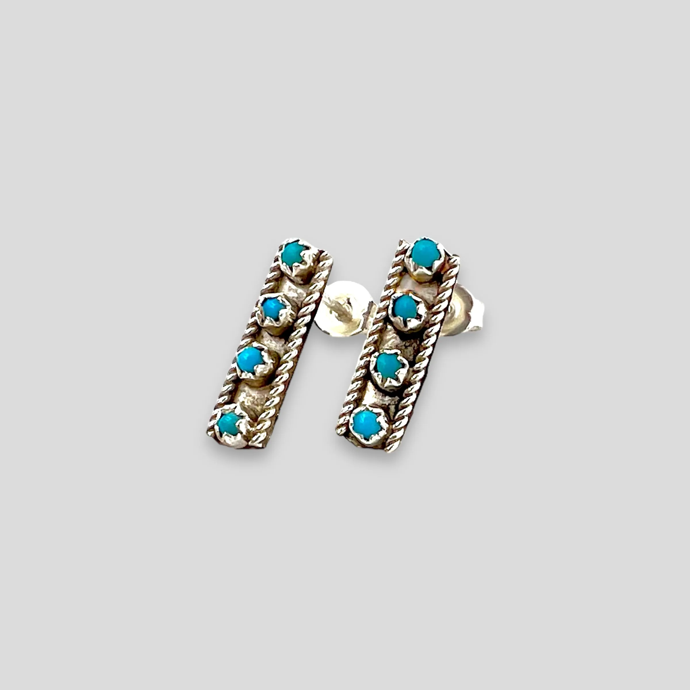 Danty Turquoise and Sterling Silver Earrings