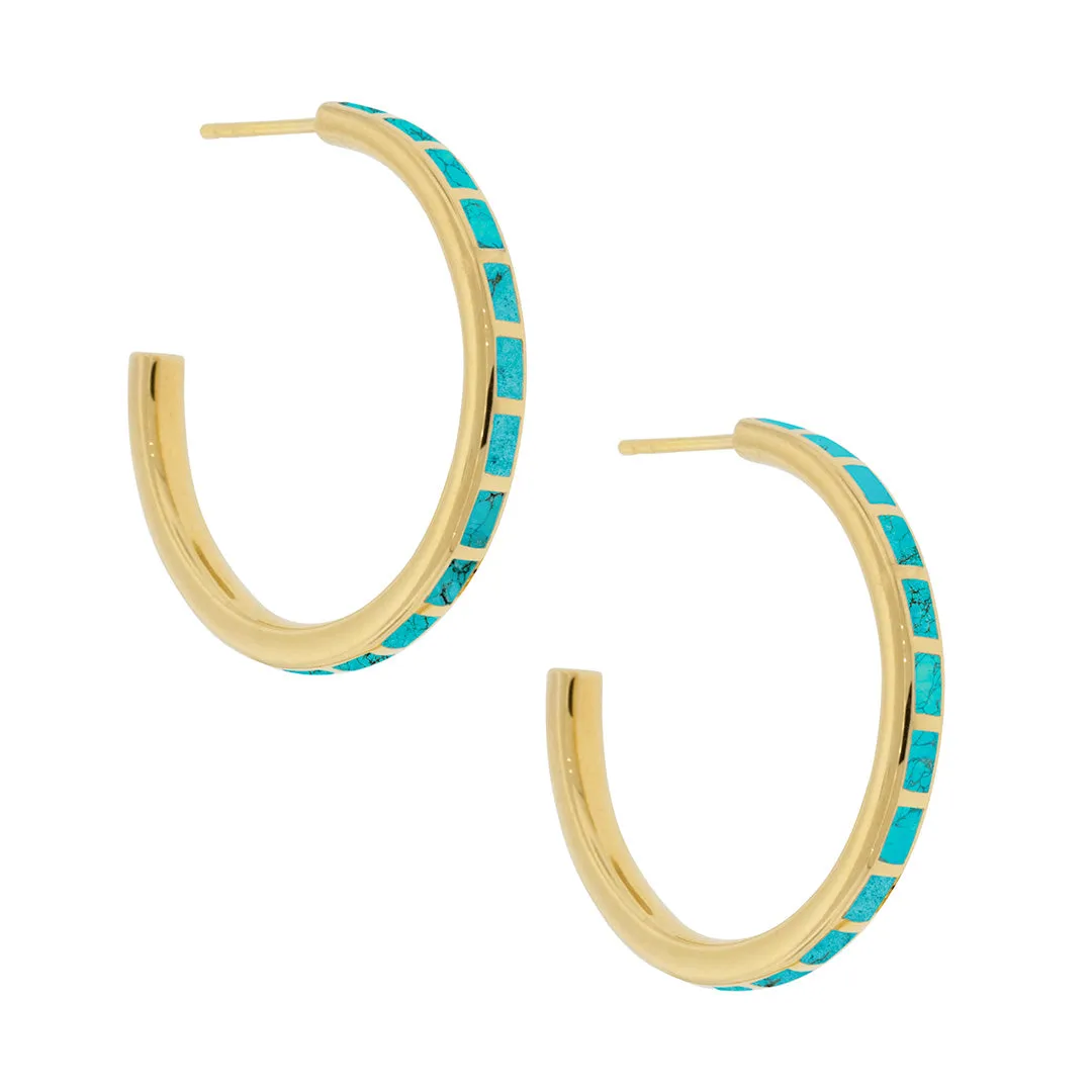 Dash Hoop Gemstone 18K Gold Vermeil Sterling Silver Earrings | Jan Leslie