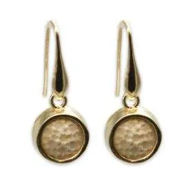 David star earring- gold Jerusalem stone