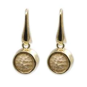 David star earring- gold Jerusalem stone