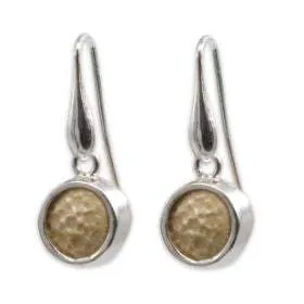 David star earring- gold Jerusalem stone