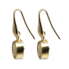 David star earring- gold Jerusalem stone