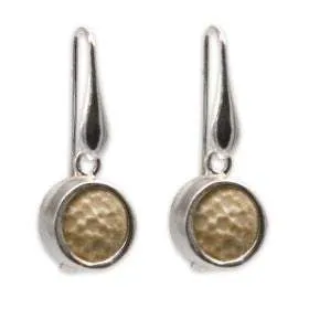 David star earring- gold Jerusalem stone