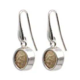 David star earring- gold Jerusalem stone