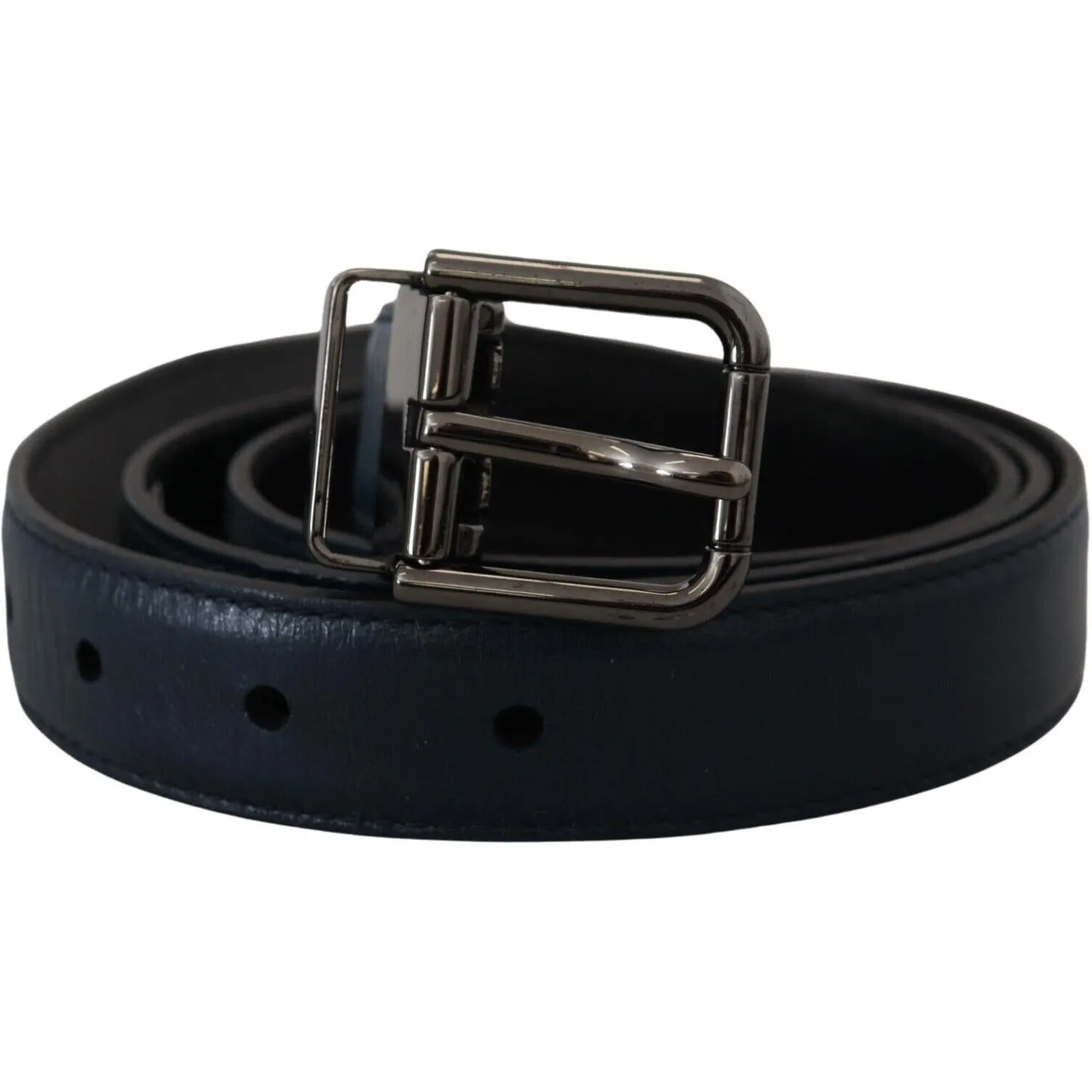 Dolce & Gabbana Elegant Dark Blue Leather Belt