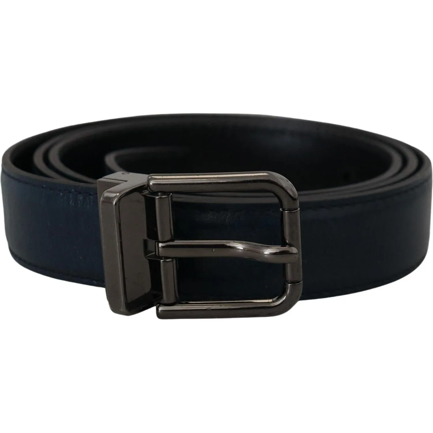 Dolce & Gabbana Elegant Dark Blue Leather Belt